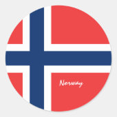 Sticker Rond Drapeau norvégien et norvégien patriotes, vacances (Devant)