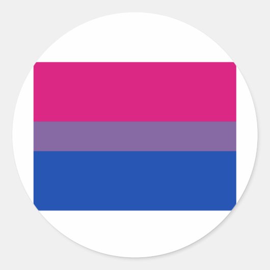 STICKER ROND DRAPEAU OFFICIEL BISEXUAL FIDE (Devant)