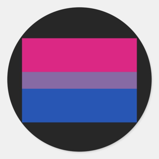 STICKER ROND DRAPEAU OFFICIEL BISEXUAL FIDE (Devant)