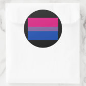 STICKER ROND DRAPEAU OFFICIEL BISEXUAL FIDE (Sac)