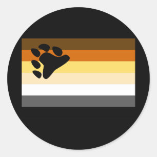 STICKER ROND DRAPEAU OFFICIEL DE FIERTÉ D'OURS