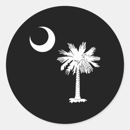 Sticker Rond Drapeau officiel de l'État de Palmetto de Caroline (Devant)
