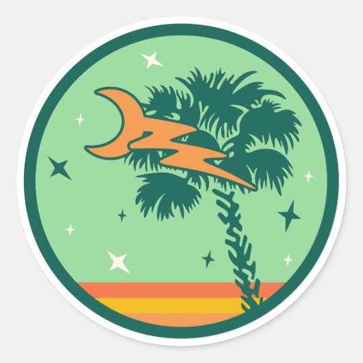 Sticker Rond Drapeau officiel de l'État de Palmetto de Caroline (Devant)