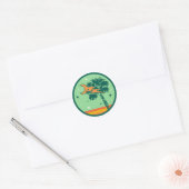 Sticker Rond Drapeau officiel de l'État de Palmetto de Caroline (Enveloppe)