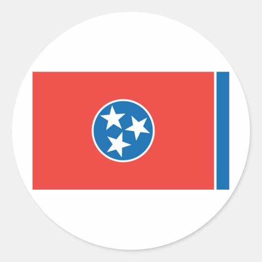 Sticker Rond Drapeau officiel du Tennessee (Devant)