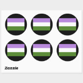 STICKER ROND DRAPEAU OFFICIEL GENDERQUEER FIDE (Feuille)