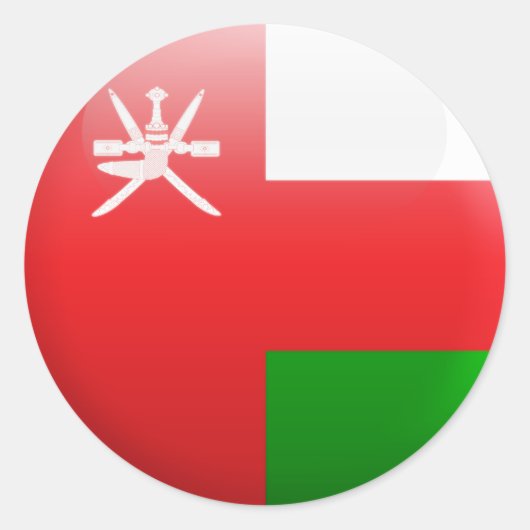 Sticker Rond Drapeau Oman (Devant)
