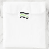 Sticker Rond Drapeau ondoyant de fierté agender (Sac)
