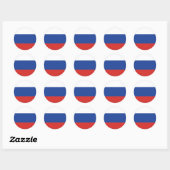 Sticker Rond Drapeau ordinaire de Russie (Feuille)