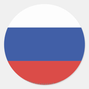 Sticker Rond Drapeau ordinaire de Russie