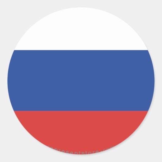 Sticker Rond Drapeau ordinaire de Russie (Devant)