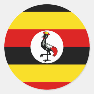 Sticker Rond Drapeau ougandais