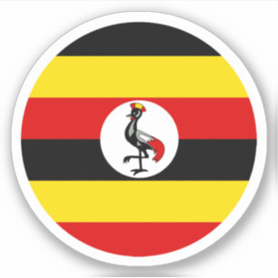 Sticker rond drapeau ougandais