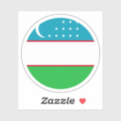 Sticker rond Drapeau Ouzbékistan (Feuille)