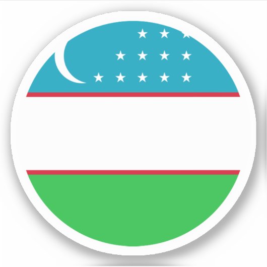 Sticker rond Drapeau Ouzbékistan (Devant)