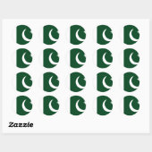 Sticker Rond Drapeau pakistanais (Feuille)