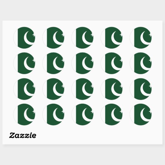 Sticker Rond Drapeau pakistanais (Feuille)