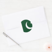 Sticker Rond Drapeau pakistanais (Enveloppe)