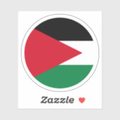 Sticker rond Drapeau Palestine (Feuille)