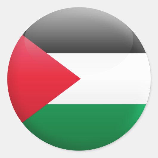 Sticker Rond Drapeau palestinien (Devant)