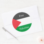 Sticker Rond Drapeau palestinien Libérez la Palestine customisé (Enveloppe)