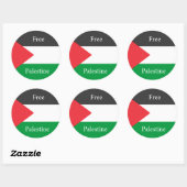 Sticker Rond Drapeau palestinien Libérez la Palestine customisé (Feuille)