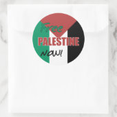Sticker Rond Drapeau palestinien libre (Sac)