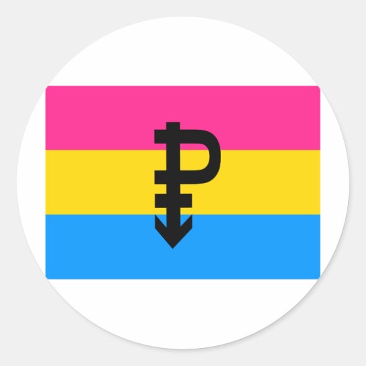 STICKER ROND DRAPEAU PANSEXUEL ORIGINAL (Devant)