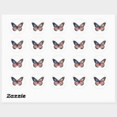 Sticker Rond Drapeau papillon américain (Feuille)