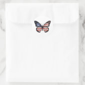 Sticker Rond Drapeau papillon américain (Sac)