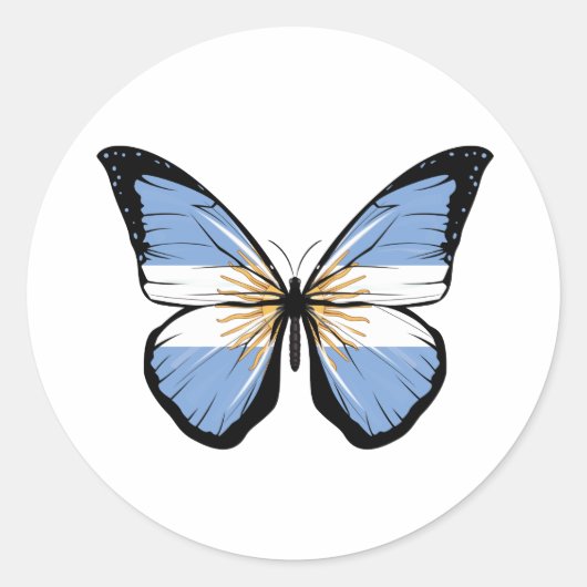Sticker Rond Drapeau papillon argentin (Devant)