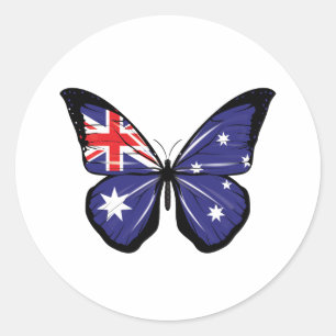 Sticker Rond Drapeau papillon australien
