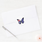 Sticker Rond Drapeau papillon australien (Enveloppe)