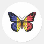 Sticker Rond Drapeau papillon d'Andorre (Devant)