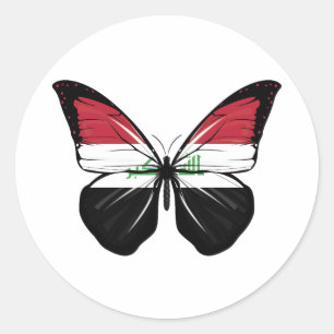 Sticker Rond Drapeau papillon de l'Irak