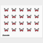 Sticker Rond Drapeau papillon de Pologne (Feuille)