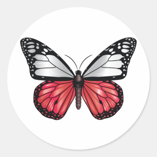 Sticker Rond Drapeau papillon de Pologne (Devant)