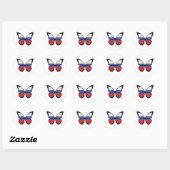 Sticker Rond Drapeau papillon de Russie (Feuille)