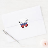 Sticker Rond Drapeau papillon de Russie (Enveloppe)