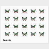 Sticker Rond Drapeau papillon de Tchétchénie (Feuille)