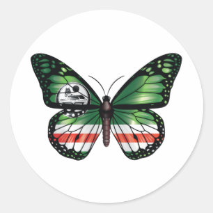 Sticker Rond Drapeau papillon de Tchétchénie