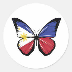 Sticker Rond Drapeau papillon des Philippines