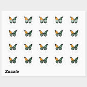 Sticker Rond Drapeau papillon du Cachemire (Feuille)