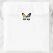 Sticker Rond Drapeau papillon du Cachemire (Sac)