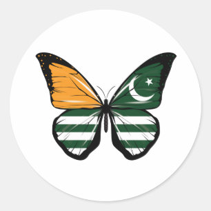Sticker Rond Drapeau papillon du Cachemire