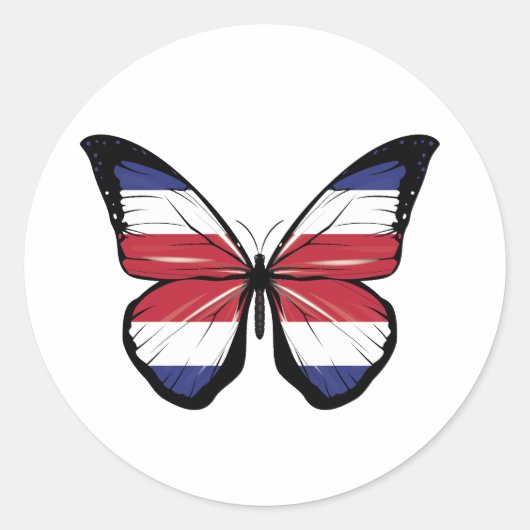 Sticker Rond Drapeau papillon du Costa Rica (Devant)