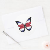 Sticker Rond Drapeau papillon du Costa Rica (Enveloppe)