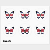 Sticker Rond Drapeau papillon du Costa Rica (Feuille)