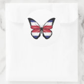 Sticker Rond Drapeau papillon du Costa Rica (Sac)