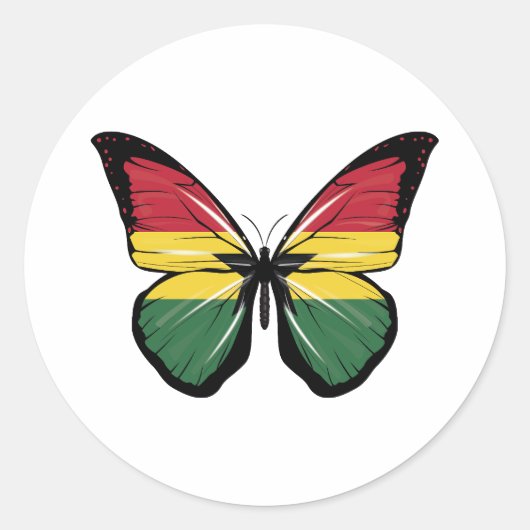 Sticker Rond Drapeau papillon du Ghana (Devant)